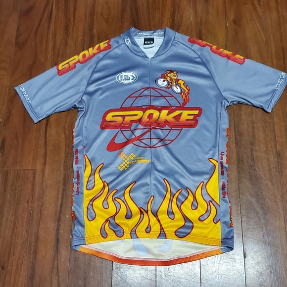 LOUIS GARNEAU ADULTCSPOKE N' MOTION CYCLING GRAY JERSEY SIZE L MADE IN CANADA - Picture 4 of 4